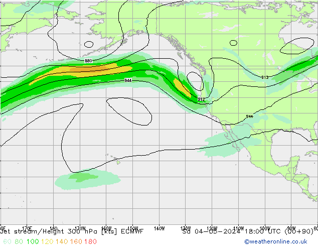 Jet stream/Height 300 hPa ECMWF So 04.05.2024 18 UTC