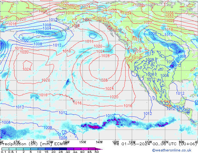 Z500/Rain (+SLP)/Z850 ECMWF We 01.05.2024 06 UTC