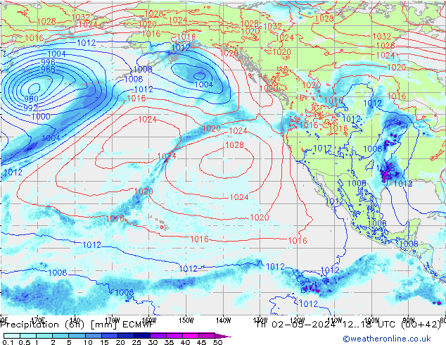 Z500/Yağmur (+YB)/Z850 ECMWF Per 02.05.2024 18 UTC