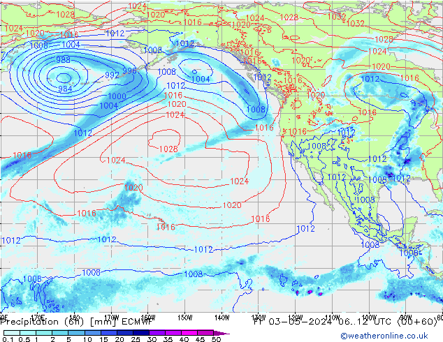 Z500/Rain (+SLP)/Z850 ECMWF Pá 03.05.2024 12 UTC