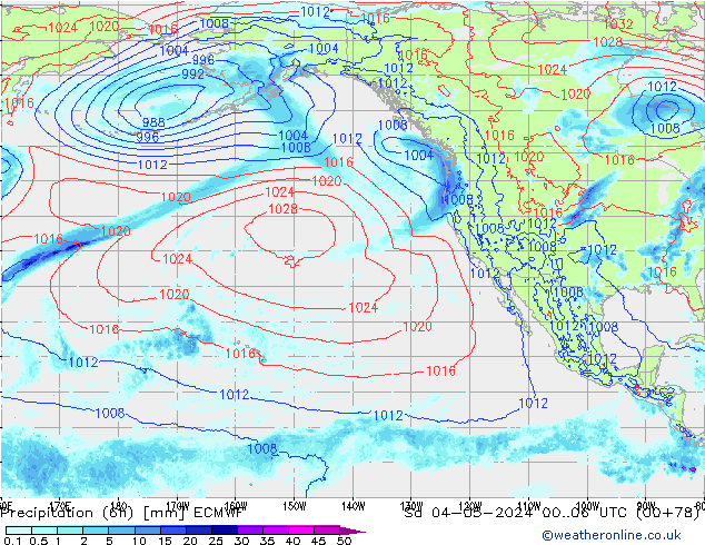 Z500/Rain (+SLP)/Z850 ECMWF Sa 04.05.2024 06 UTC