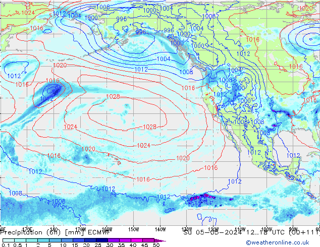 Z500/Rain (+SLP)/Z850 ECMWF Dom 05.05.2024 18 UTC