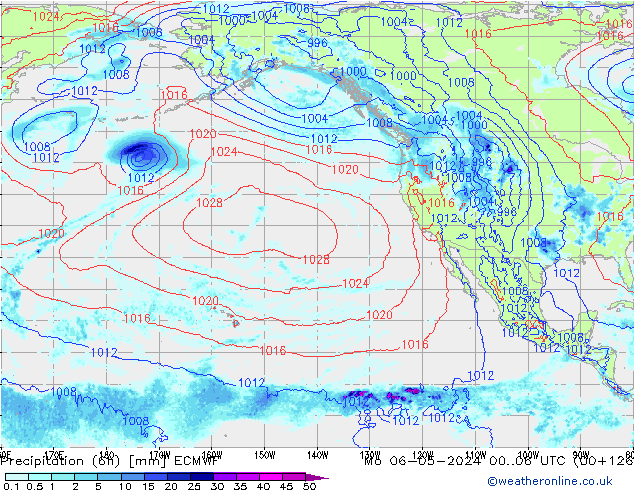 Yağış 6sa/Rüz. 10m/950 ECMWF Pzt 06.05.2024 06 UTC