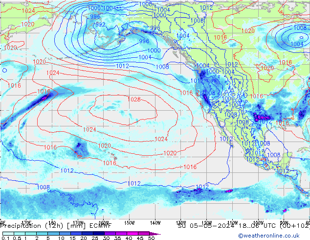 Precipitazione (12h) ECMWF dom 05.05.2024 06 UTC