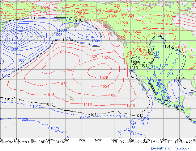 Surface pressure ECMWF Th 02.05.2024 18 UTC