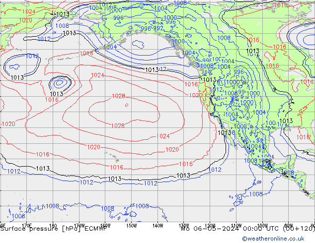 Luchtdruk (Grond) ECMWF ma 06.05.2024 00 UTC