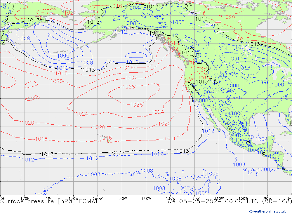 приземное давление ECMWF ср 08.05.2024 00 UTC