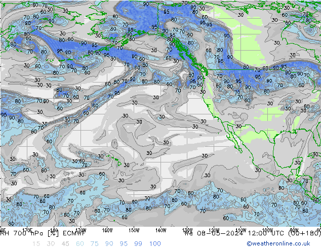 RH 700 hPa ECMWF St 08.05.2024 12 UTC