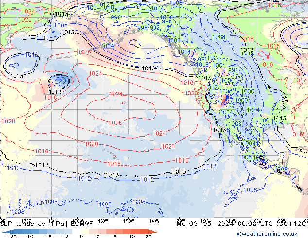 Druktendens (+/-) ECMWF ma 06.05.2024 00 UTC