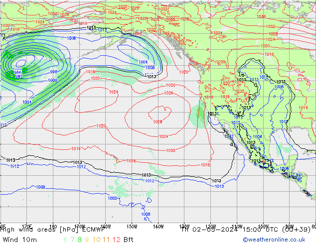 High wind areas ECMWF чт 02.05.2024 15 UTC