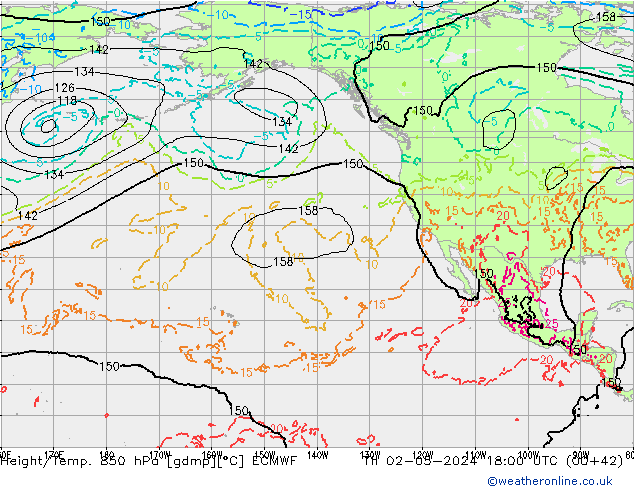 Z500/Rain (+SLP)/Z850 ECMWF Th 02.05.2024 18 UTC