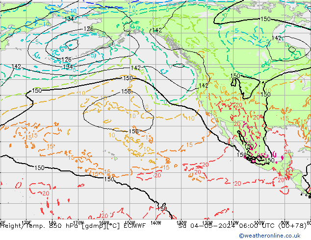 Z500/Rain (+SLP)/Z850 ECMWF Sa 04.05.2024 06 UTC