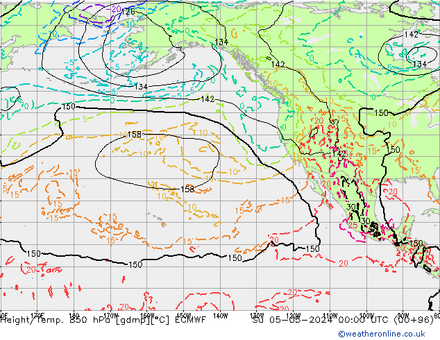 Z500/Rain (+SLP)/Z850 ECMWF Su 05.05.2024 00 UTC