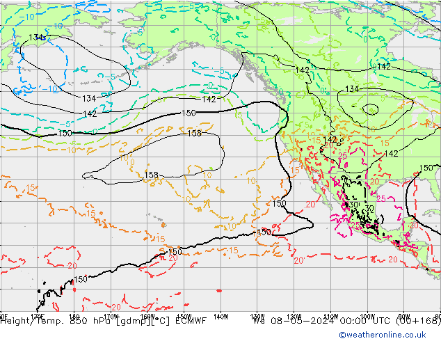 Height/Temp. 850 гПа ECMWF ср 08.05.2024 00 UTC