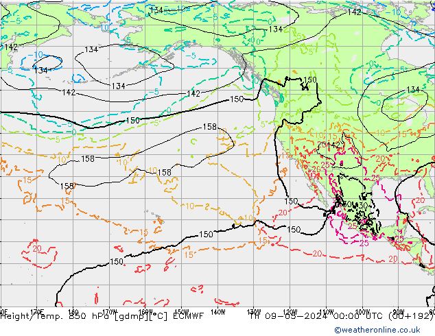 Z500/Regen(+SLP)/Z850 ECMWF do 09.05.2024 00 UTC