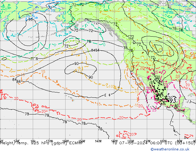 Height/Temp. 925 hPa ECMWF Tu 07.05.2024 06 UTC