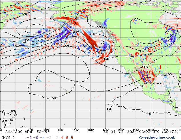 T-Adv. 500 hPa ECMWF Sa 04.05.2024 00 UTC