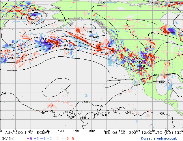 T-Adv. 500 hPa ECMWF Pzt 06.05.2024 12 UTC