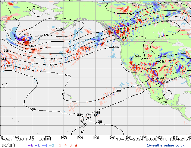 T-Adv. 500 hPa ECMWF vr 10.05.2024 00 UTC