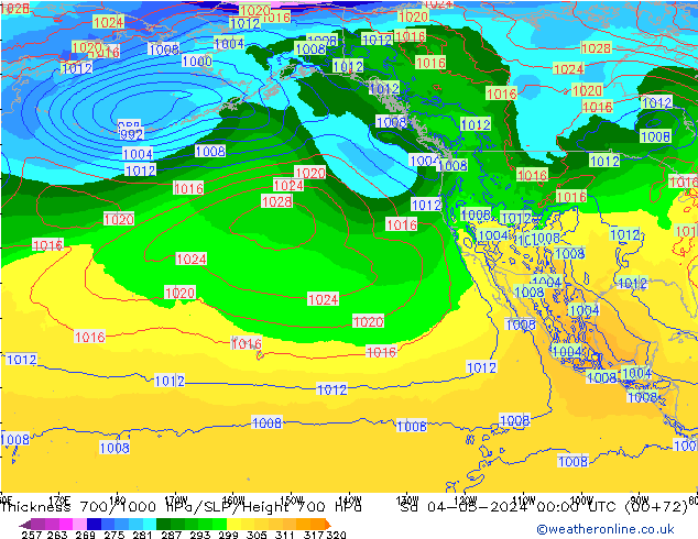 Thck 700-1000 hPa ECMWF Sa 04.05.2024 00 UTC