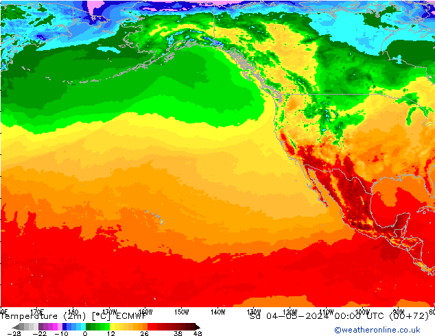 Temperature (2m) ECMWF Sa 04.05.2024 00 UTC