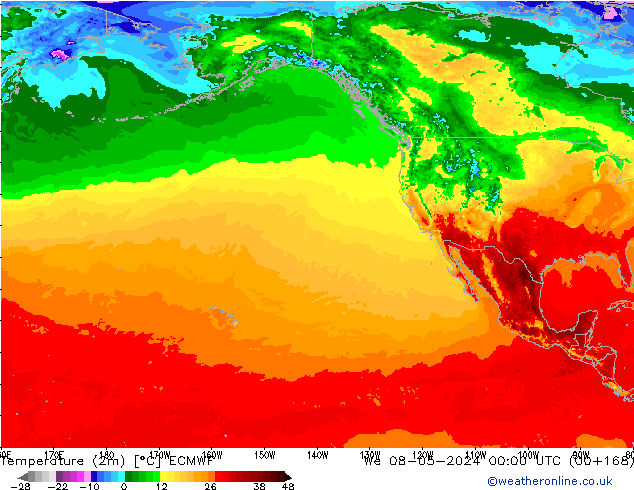 карта температуры ECMWF ср 08.05.2024 00 UTC