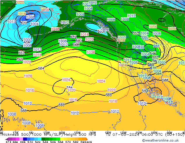 Dikte 500-1000hPa ECMWF di 07.05.2024 06 UTC