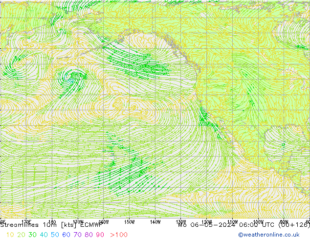 Linea di flusso 10m ECMWF lun 06.05.2024 06 UTC