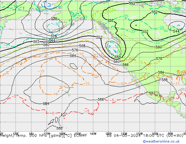 Z500/Rain (+SLP)/Z850 ECMWF  04.05.2024 18 UTC