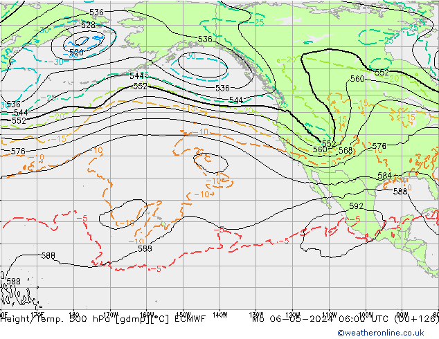 Z500/Rain (+SLP)/Z850 ECMWF Mo 06.05.2024 06 UTC