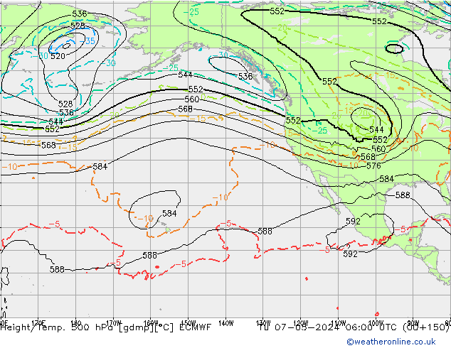 Z500/Rain (+SLP)/Z850 ECMWF Tu 07.05.2024 06 UTC