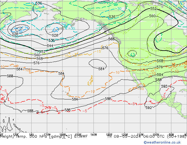 Z500/Rain (+SLP)/Z850 ECMWF Th 09.05.2024 06 UTC