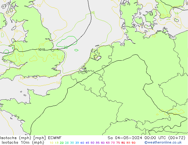 Isotachs (mph) ECMWF Sa 04.05.2024 00 UTC