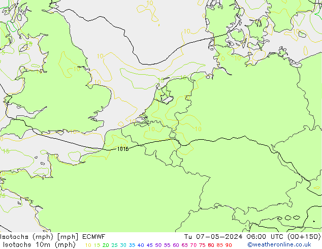 Isotachen (mph) ECMWF di 07.05.2024 06 UTC