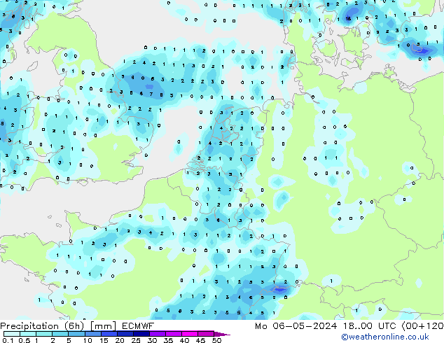 Z500/Rain (+SLP)/Z850 ECMWF Mo 06.05.2024 00 UTC