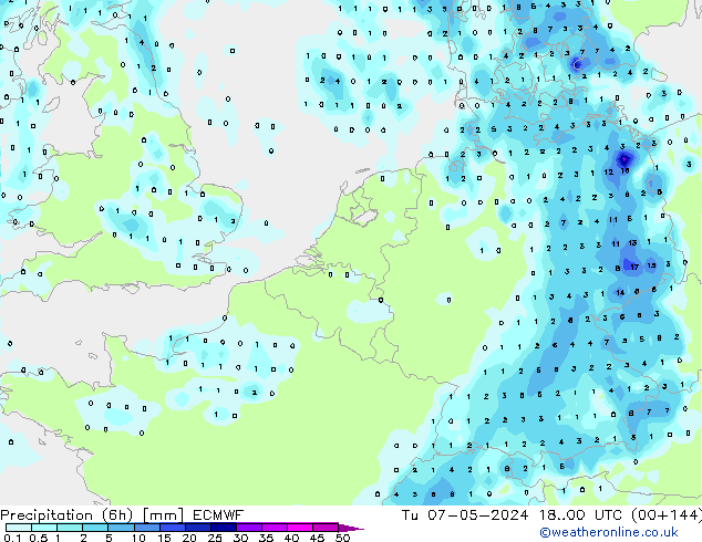 opad (6h) ECMWF wto. 07.05.2024 00 UTC