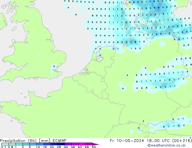 Precipitação (6h) ECMWF Sex 10.05.2024 00 UTC