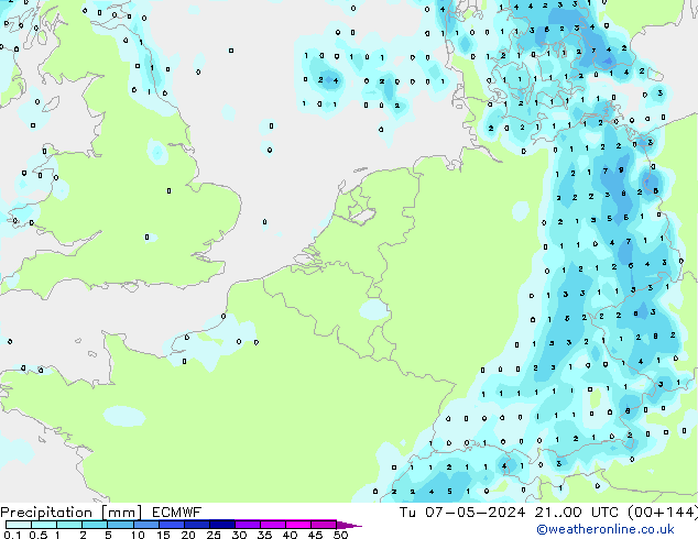 Precipitation ECMWF Tu 07.05.2024 00 UTC