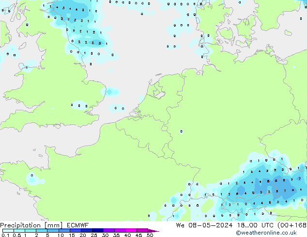 Neerslag ECMWF wo 08.05.2024 00 UTC