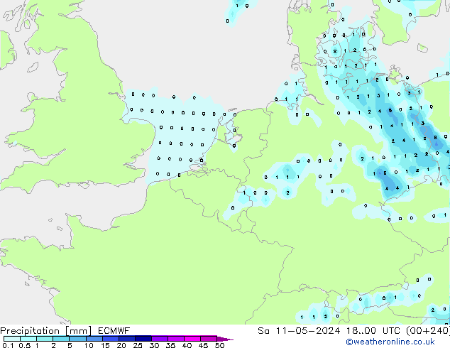 Precipitation ECMWF Sa 11.05.2024 00 UTC