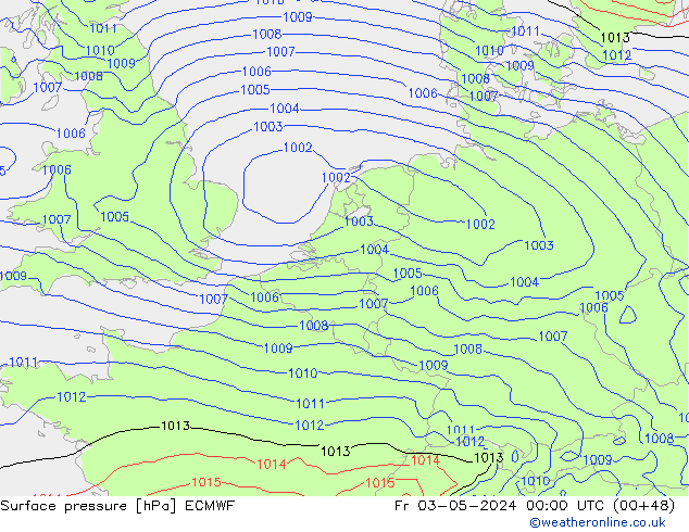 Surface pressure ECMWF Fr 03.05.2024 00 UTC