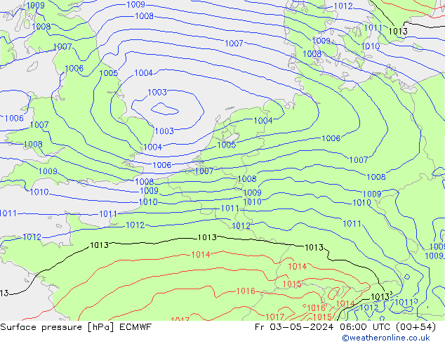 pression de l'air ECMWF ven 03.05.2024 06 UTC