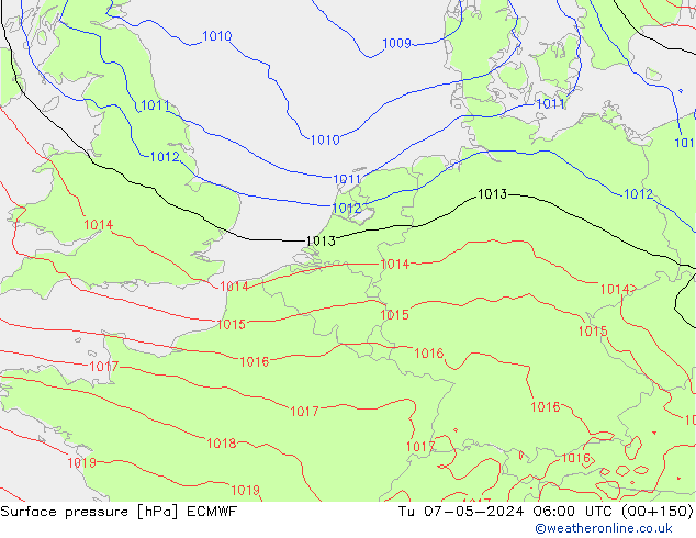 Luchtdruk (Grond) ECMWF di 07.05.2024 06 UTC