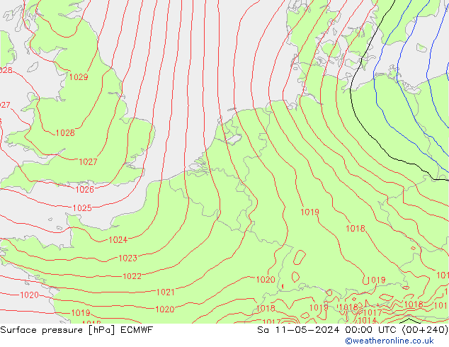 Bodendruck ECMWF Sa 11.05.2024 00 UTC