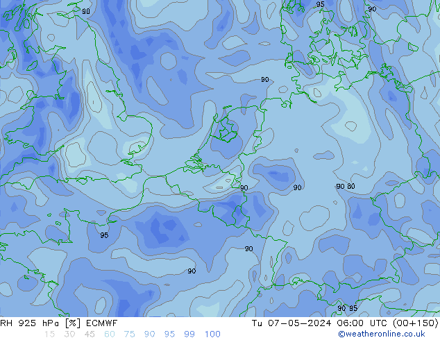 RV 925 hPa ECMWF di 07.05.2024 06 UTC