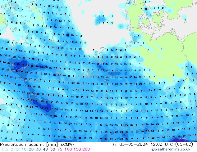 Nied. akkumuliert ECMWF Fr 03.05.2024 12 UTC