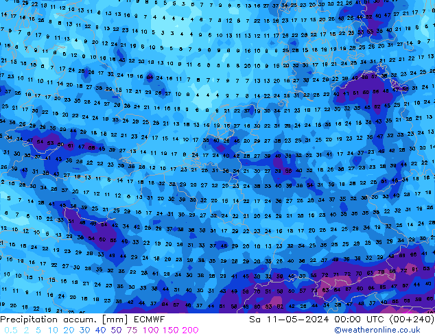 Nied. akkumuliert ECMWF Sa 11.05.2024 00 UTC