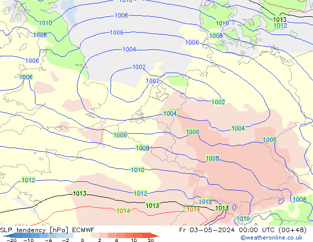 SLP tendency ECMWF Fr 03.05.2024 00 UTC