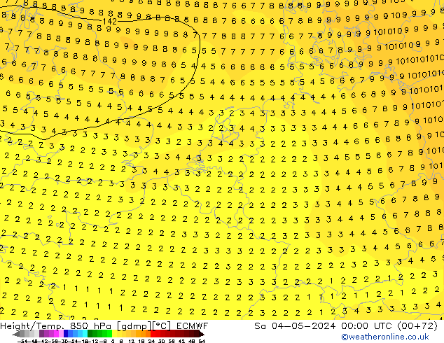 Z500/Rain (+SLP)/Z850 ECMWF  04.05.2024 00 UTC