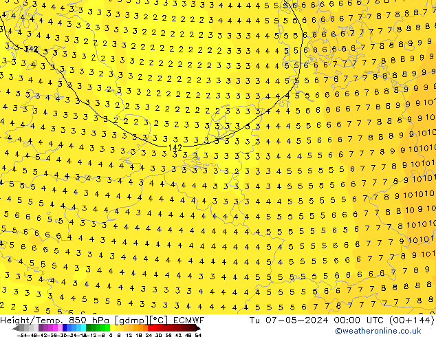 Z500/Rain (+SLP)/Z850 ECMWF Tu 07.05.2024 00 UTC